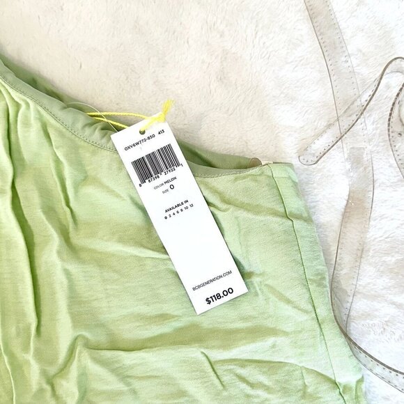 NWT BCBGeneration Melon Ruffled One Shoulder Dress w/Transparent Belt - Size 0 - Picture 5 of 5